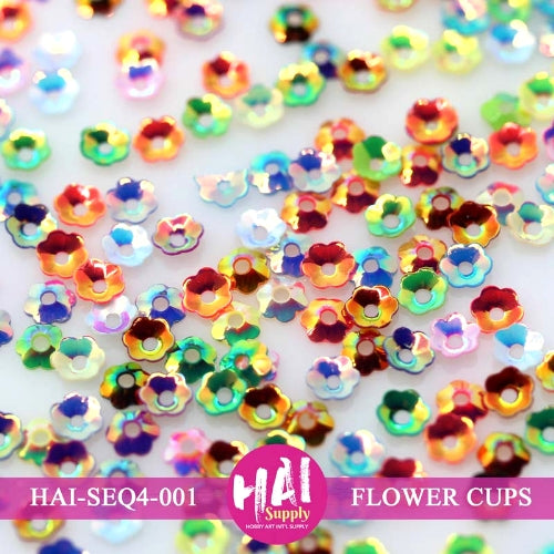 HAI Supply 6mm Iridescent Rainbow Flower Cups Sequins embellishments perfect for shaker cards
