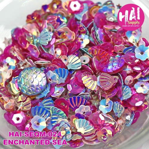 Sunny Studio Stamps: HAI Supply Enchanted Sea Iridescent Sequins & Confetti Mermaid Themed Embellishments