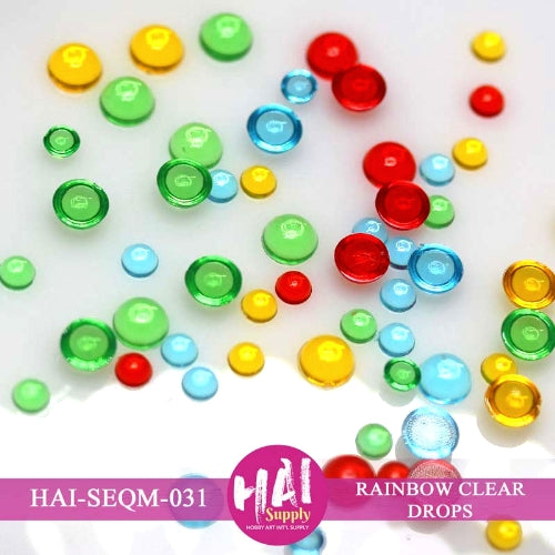 Sunny Studio Stamps: Shop HAI Supply  Rainbow Clear Droplets Transparent Drops embellishments HAI-SEQM-031