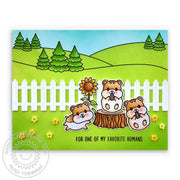 Sunny Studio Stamps For One of My Favorite Humans Hamsters with Sunflower Seeds Card (using Picket Fence Metal Cutting Dies)