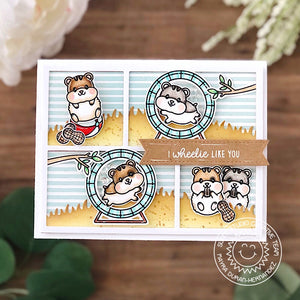 Sunny Studio Stamps I Wheelie Like You Hamster Wheel in Cage Punny Handmade Card (using Comic Strip Speech Bubbles Metal Cutting Dies)