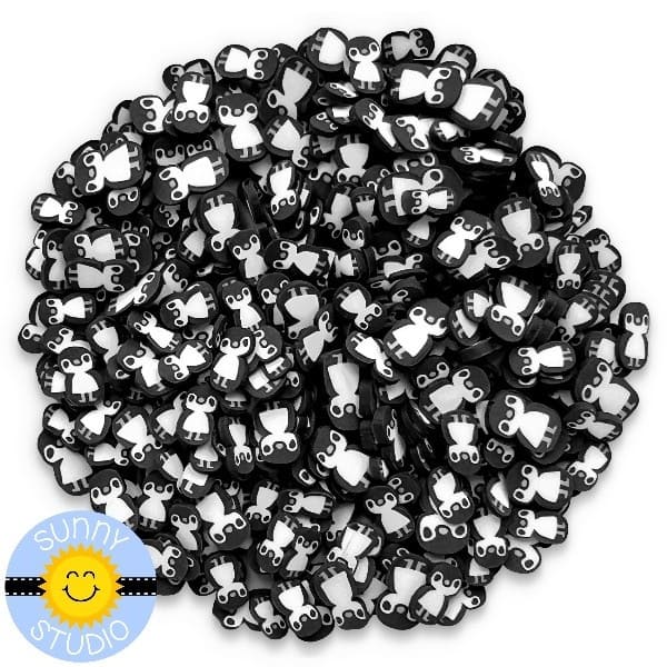 Sunny Studio Stamps Happy Penguin Confetti Clay Embellishments for Shaker Cards and Cardmaking SSEMB-131