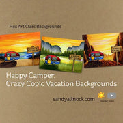 Sunny Studio Stamps Happy Camper Crazy Copic Vacation Backgrounds Cards by Sandy Allnock