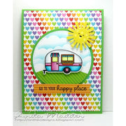 Sunny Studio Stamps Happy Camper Rainbow Heart & Sunshine Card