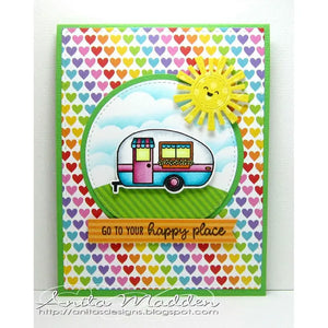 Sunny Studio Stamps Happy Camper Rainbow Heart & Sunshine Card