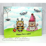 Sunny Studio Stamps Happy Owl-o-ween Princess & Bumblebee Trick or Treat Card