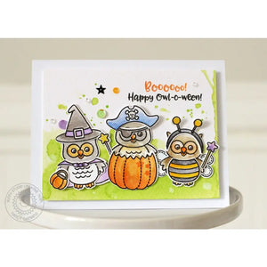 Sunny Studio Stamps: Happy Owl-o-ween Booo! Halloween Card