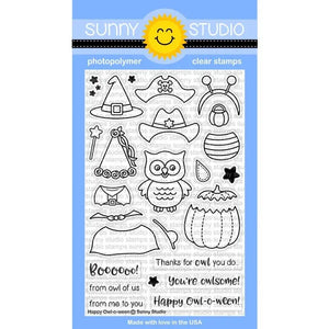 Sunny Studio Stamps Happy Owl-o-ween 4x6 Photopolymer Clear Stamp Set