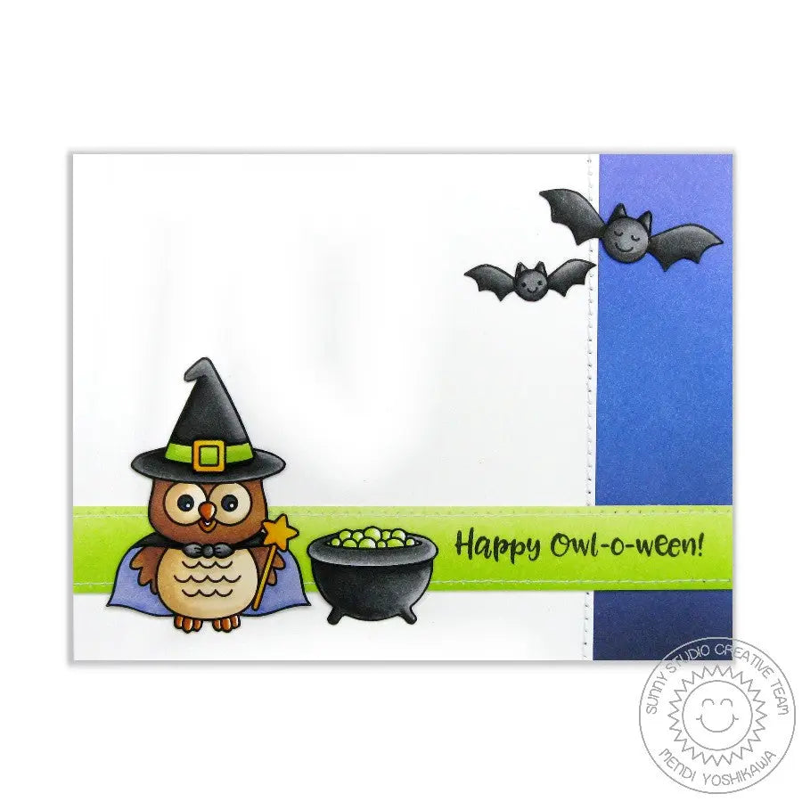 Sunny Studio Stamps Happy Owl-o-ween & Halloween Cuties Witch Card