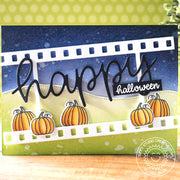 Sunny Studio Stamps Happy Halloween Pumpkin Card (using large Happy Word Script Die)