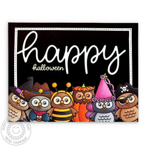 Sunny Studio Stamps Happy Thought Owl Halloween Trick or Treat Card