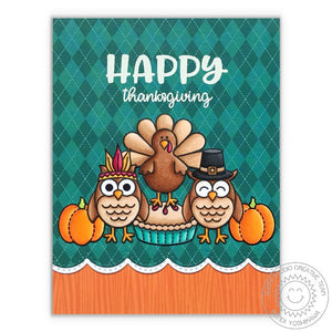 Sunny Studio Stamps Harvest Happiness Thanksgiving Card using Amazing Argyle 6x6 Patterned Paper