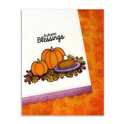 Sunny Studio Stamps Harvest Happiness Thanksgiving Pilgrim, Indian & Pumpkin Pie Autumn Blessings Card