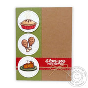 Sunny Studio Stamps Harvest Happiness Turkey Leg & Pumpkin Pie Thanksgiving Card