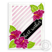 Sunny Studio Stamps Hawaiian Hibiscus Hot Pink "Best Wishes" Wedding Card