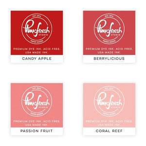 Pink Fresh Studio Pink Fresh 4-pack Mini Dye Ink Cubes Red Set-Heartbeat includes Candy Apple, Berrylicious, Passion Fruit & Coral Reef