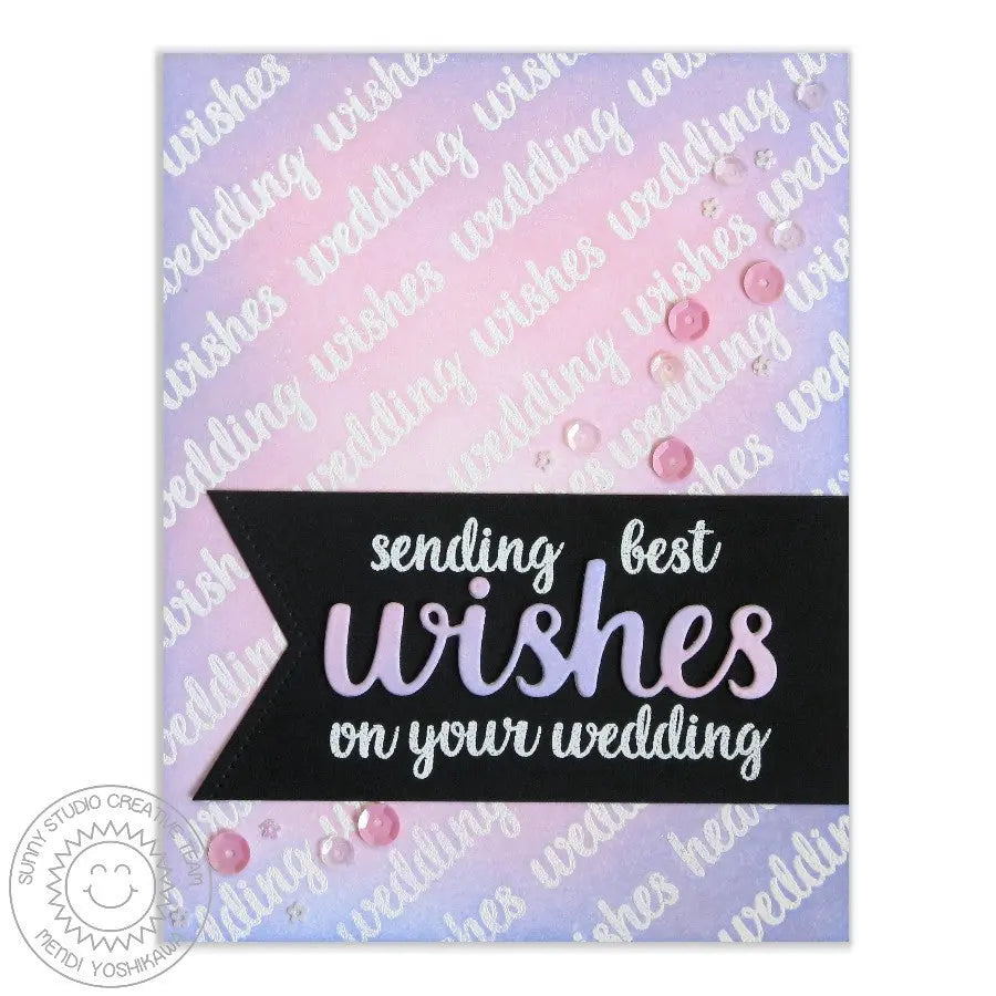 Sunny Studio Stamps Heartfelt Wishes Sending Best Wishes On Your Wedding Card
