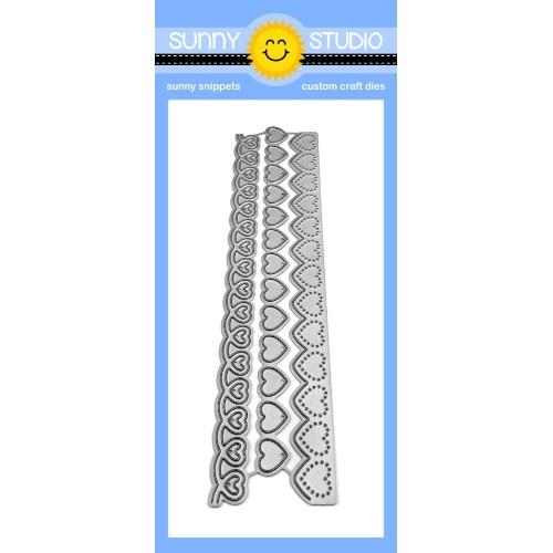 Sunny Studio Heartstrings Heart Borders Low Profile Metal Cutting Die Set