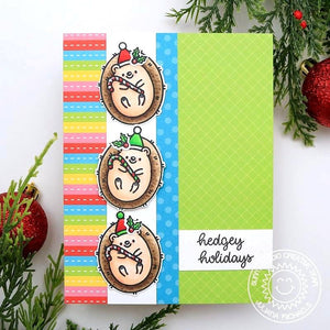 Sunny Studio Punny Hedgehog Handmade Christmas Card by Juliana Michaels using Hedgey Holidays 2x3 Clear Photopolymer Stamps