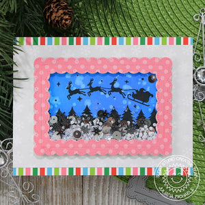 Sunny Studio Stamps Here Comes Santa Shaker Christmas Card