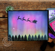 Sunny Studio Stamps Northern Lights Here Comes Santa Christmas Card