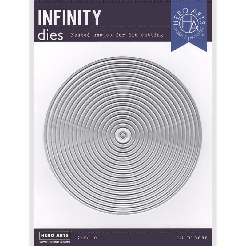 Sunny Studio Stamps: Hero Arts Nesting Circle Infinity Metal Cutting Dies- 18 pieces DI199