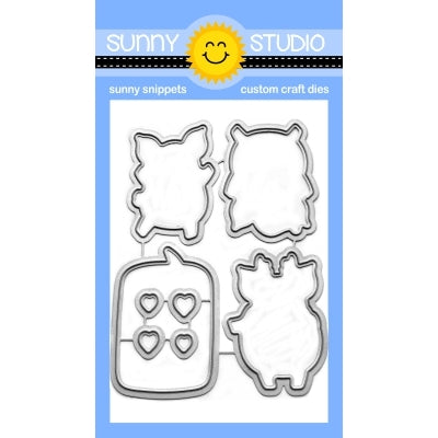 Sunny Studio Stamps Hogs & Kisses Pig & Speech Bubble Metal Cutting Dies