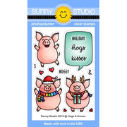 Sunny Studio Stamps Hogs & Kisses Christmas Holiday Pig 3x4 Clear Photopolymer Stamp Set