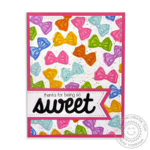 Sunny Studio Stamps Holiday Style Sweet Birthday Rainbow Layered Bow Thank You Card