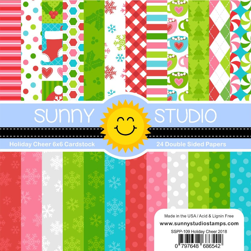 Sunny Studio Stamps Holiday Cheer 6x6 24-Sheet Double-sided Patterned Paper Pack