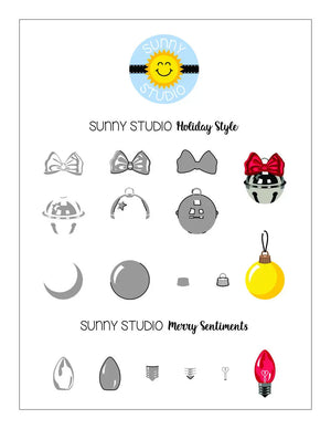Sunny Studio Holiday Style Stamp Layering Printable Alignment Guide