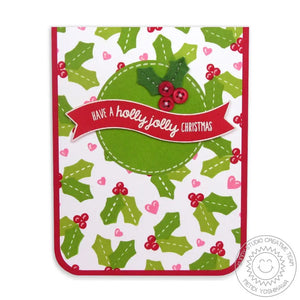 Sunny Studio Stamps Gleeful Reindeer Holly Jolly Christmas Card