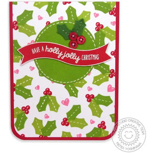 Sunny Studio Stamps Basic Mini Shape Dies Holly Jolly Christmas Card