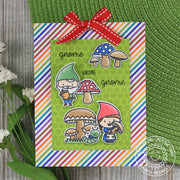 Sunny Studio Stamps Rainbow Striped Fall Gnome Card (using Preppy Prints Tones 6x6 Paper)