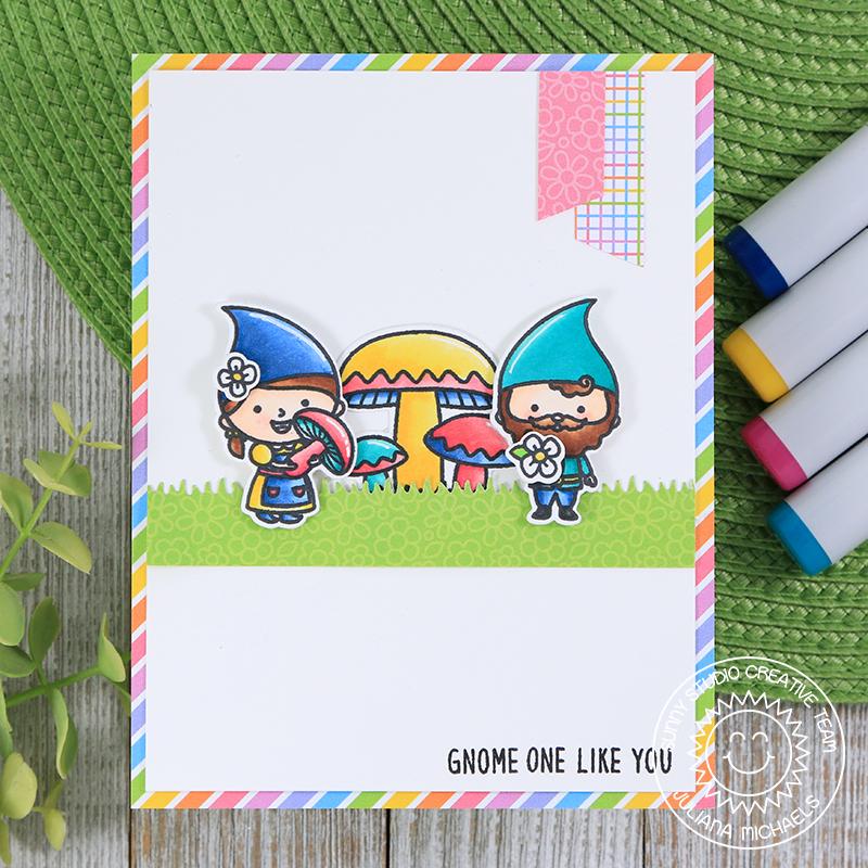 Sunny Studio Stamps Home Sweet Gnome Spring Card by Juliana Michaels