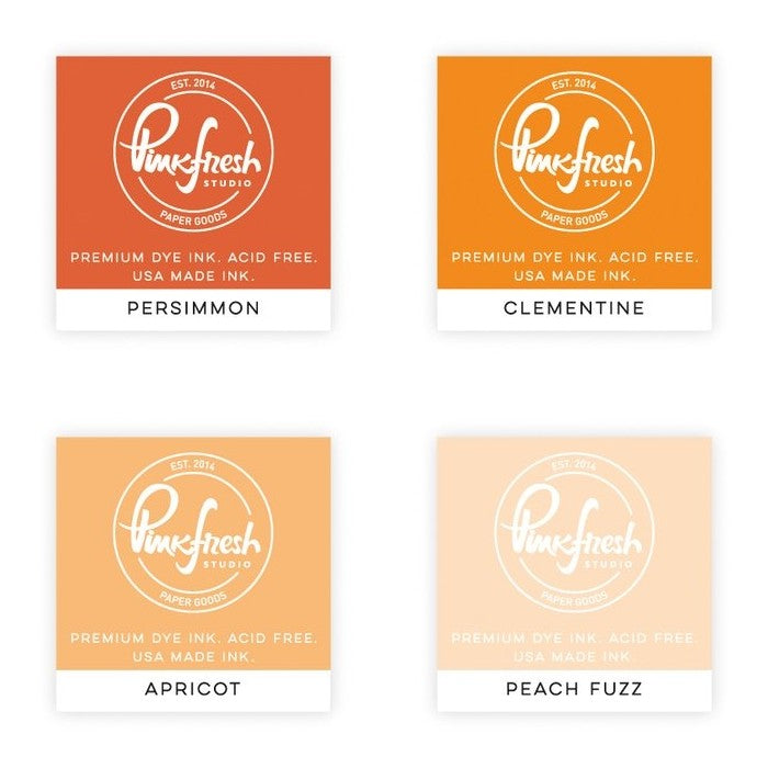 Pink Fresh Studio Pink Fresh 4-pack Mini Dye Ink Cubes Orange Set-Indian Summer includes Persimmon, Clementine, Apricot & Peach Fuzz