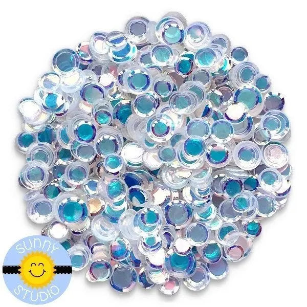 Sunny Studio Stamps  Crystal Iridescent Clear Confetti Mix with 4mm, 5mm & 6mm