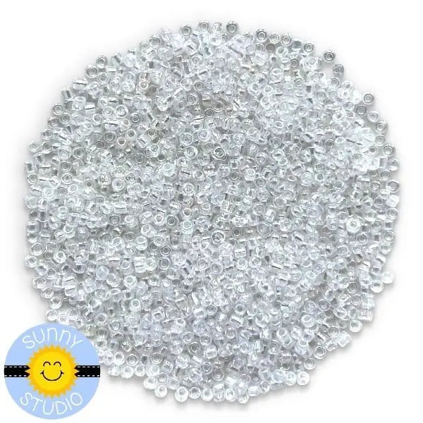 Sunny Studio Stamps Clear Iridescent Seed Beads 2mm to 3mm Embellishments for Cardmaking, Scrapbooking & Shaker Cards SSEMB-224