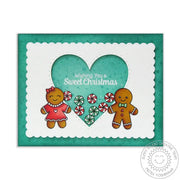 Sunny Studio Stamps Jolly Gingerbread Peppermint Candy Heart Shaker Christmas Card