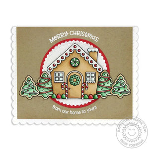 Sunny Studio Stamps Jolly Gingerbread House Kraft Christmas Card