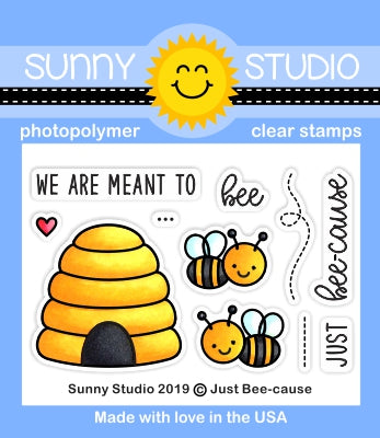 Sunny Studio Stamps Just Bee-cause We Are Meant To Bee Honey Bee & Beehive 2x3 Clear Photopolymer Stamp Set