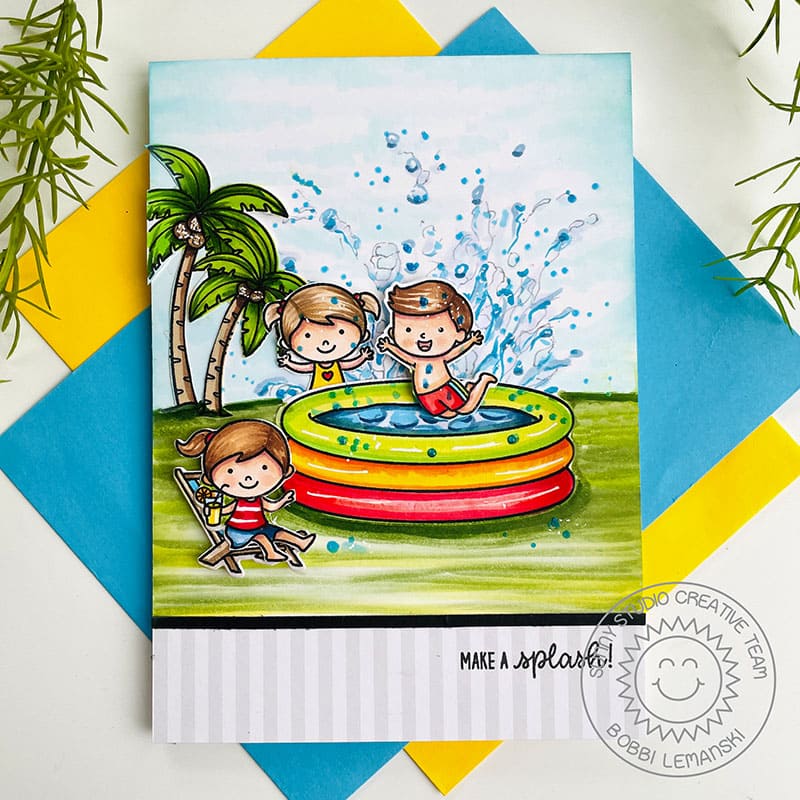 Children Digital Stamp, Kid Stamp, Happy Children's Day, Children's Day,  Kids Playing Outdoors, Hot Air Balloon Stamps, Kids Playing Outside 