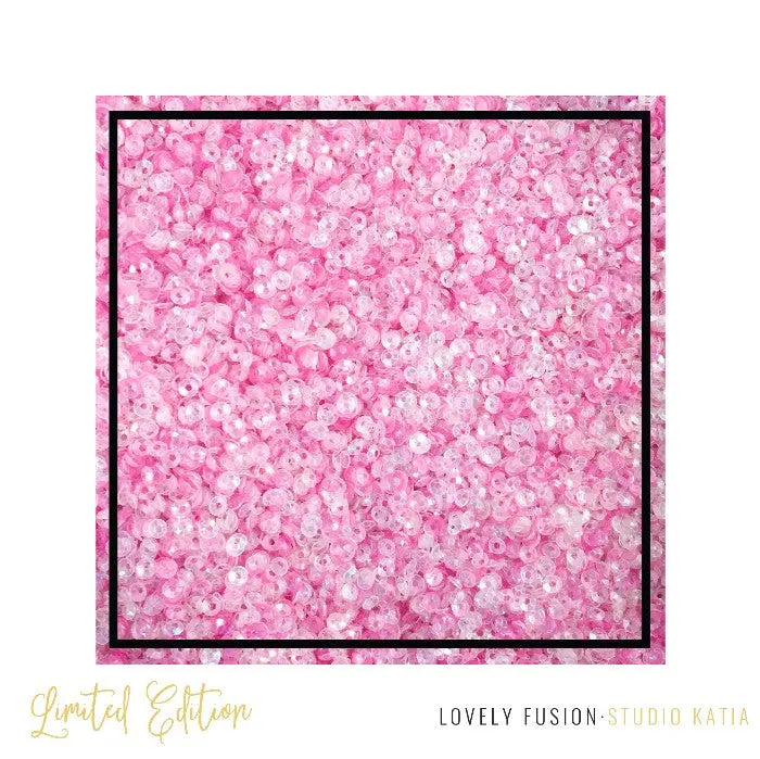 Studio Katia Lovely Fusion 3mm Mini Pink Cupped Iridescent Mirror Finish Sequins