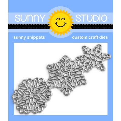 Sunny Studio Stamps Lacy Snowflake Winter Metal Cutting Die 3-piece set