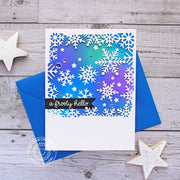 Sunny Studio Stamps Teal, Blue & Purple Handmade Winter Holiday Card (using Layered Snowflake Frame Dies)