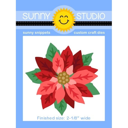 Sunny Studio Stamps Christmas Holiday Layered Poinsettia 11-piece Metal Cutting Dies, Finished Size: 2-1/8" wide
