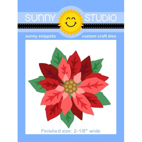Sunny Studio Stamps Christmas Holiday Layered Poinsettia 11-piece Metal Cutting Die Set - Finished Size = 2-1/8" wide
