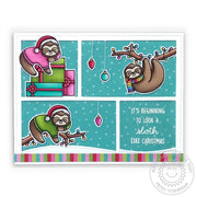 Sunny Studio Stamps It's Beginning To Look A Sloth Like Christmas Punny Holiday Card (using All Is Bright 6x6 Paper Pad Pack)