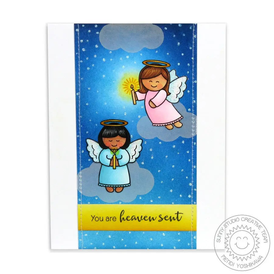 Sunny Studio Stamps Little Angels You Are Heaven Sent Card