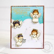 Sunny Studio Stamps Little Angels & Angelic Sentiments May Angels Guard & Protect You Floating in Clouds Card